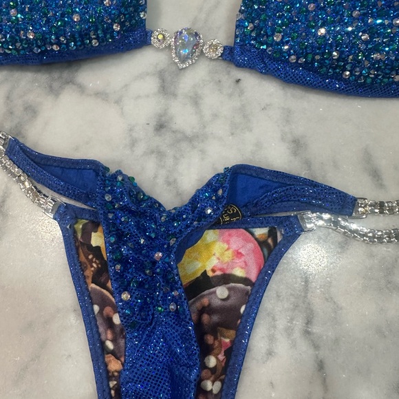 Blue Rhinestone Bikini Set - Picture 2 of 3